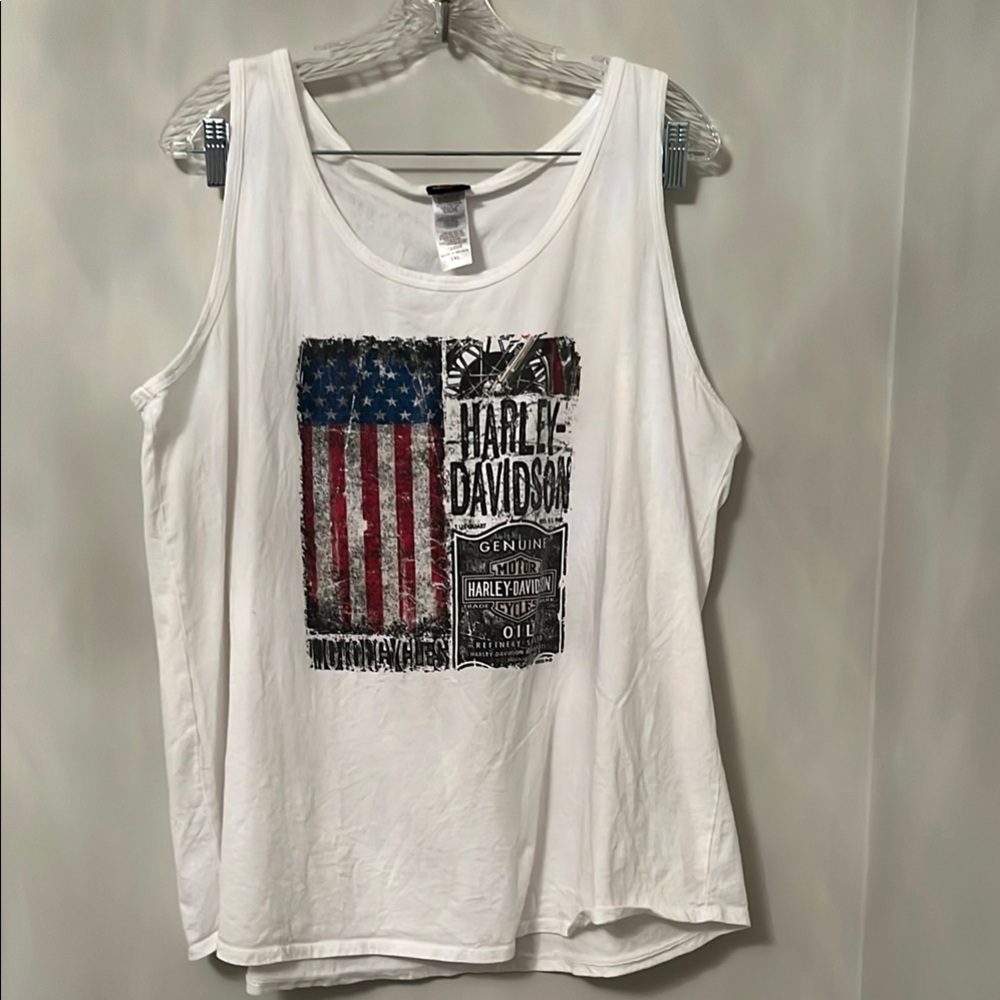 Harley-Davidson White Patriotic Tank Top